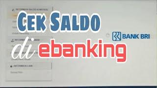 cara cek saldo di internet banking ebanking Bank BRI