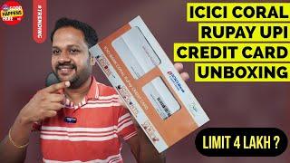 4LAKH LIMIT ? ICICI CORAL RUPAY UPI CREDIT CARD UNBOXING - HIGH LIMIT കിട്ടും  APPLY NOW ? UPI CARD