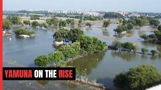 Yamuna Floods  Drone Footage Of Swollen Yamuna As It Breaches Danger Mark In Delhi Again