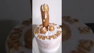 Bridal shower cake #penis #gold