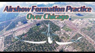 Airshow Formation Practice Over Chicago