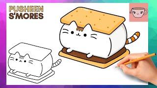 How To Draw Pusheen Cat - Smores  Cute Easy Step By Step Drawing Tutorial