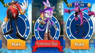 Sonic Dash - Pyromancer Blaze - New Character Unlocked All Characters Bosses Battle Eggman & Zazz