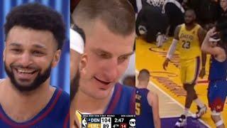 JAMAL MURRAY & JOKIC LAUGH SECRETLY AFTER LBJ  COMPLAINS SCREAMING FOR FREE THROWS