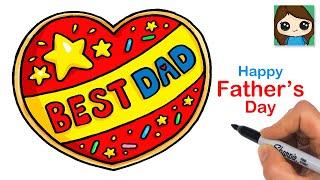 How to Draw BEST DAD Heart Cookie ️ Fathers Day Art