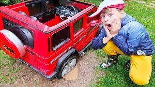 ALİNİN ARABASI ÇAMURA BATTI Kid Ride on Power Wheels Toy Car STUCK in the MUD