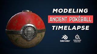 3D Modeling Ancient PokeBall - Blender 2.8 & Substance Painter Timelapse