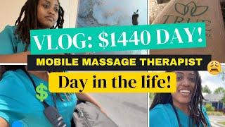 WATCH ME MAKE $1000 MOBILE MASSAGE THERAPIST VLOG  COME WITH ME TO MY MASSAGE SESSIONS  2022