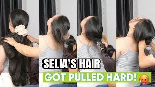 TRAILER Hairplay session by a man - Selia had her hair PULLED HARD