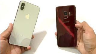 IPhone X VS Samsung Galaxy S9 - Speed Test 4K