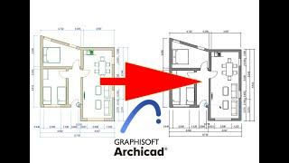 How to make  Black and white Floor plan in ARCHICAD