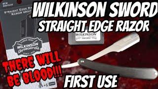 WILKINSON SWORD Straight Edge Razor Shavette - First Use. It was bloody