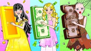 Rich vs Poor vs Giga Rich Barbie Pregnant - Barbie Hair Makeover Handmade - DIY Arts & Paper Crafts