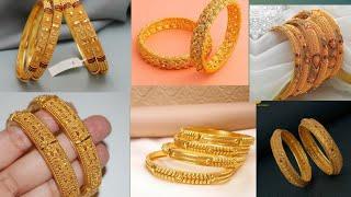 gold bangles collection 2024 latest designs gold bangles gold jewellery #pujaji