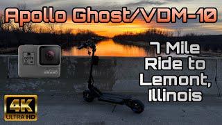 Apollo GhostVDM-10 Electric Scooter Ride to Lemont Illinois - 4K