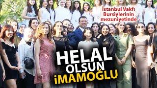 Ekrem İmamoğlu İstanbul Vakfı ile burs verdiği kız öğrencilerin mezuniyetine katıldı