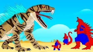 Rescue SPIDER GODZILLA & KONG Vs Evolution Of SHIMO - GIANT PYTHON  Who Will Win? Godzilla Cartoon