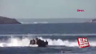غرق کردن قایق مهاجران توسطعساکر یونان 