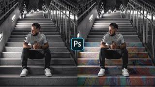 How to add paint to the stairs using Vanishing Point in Photoshop