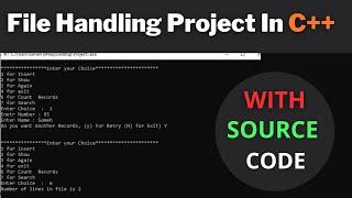 File Handling Project In C++ With Source Code  C++  Sameh Ul Haq