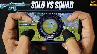 Best Solo vs Squad Gameplay HANDCAM  Best 4 Finger + Gyroscope Gameplay  BGMI  PUBG Mobile