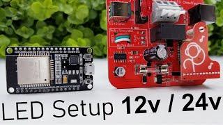 12v and 24v LED Setup Guide - WS2815 & FCOB ESP32 & Domestic Automation WLED Controller