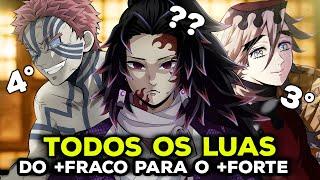 Todos os LUAS SUPERIORES e INFERIORES do MAIS FRACO PARA O MAIS FORTE  KIMETSU NO YAIBA