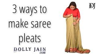 Perfect pleats made easy  How to pleat a saree for beginners  Dolly Jain saree draping hacks