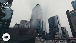 Walking in rainy day in Gangnam District of Seoul South Korea 4K  Gangnam-daero Gangnam-gu