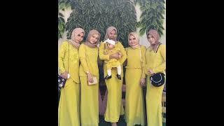 inspirasi  kebaya pesta warna kuning hijab