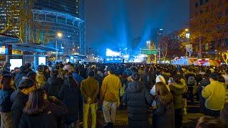 The last day of Seoul in 2022 at midnight Walk the Happy New Year event in central Seoul 4K 60 UHD