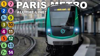  Paris Metro - All the Lines  Toutes les Lignes - Métro de Paris 2022 4K