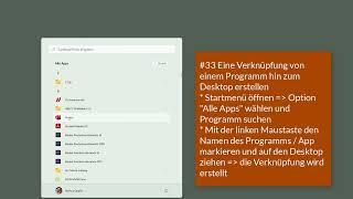 33 Windows 11 - Eine Verknüpfung von einem Programm hin zum Desktop erstellen