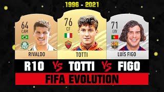Totti VS Rivaldo VS Luis Figo FIFA EVOLUTION  FIFA 96 - FIFA 21