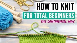 How to knit for beginners -   the continental way + slow motion