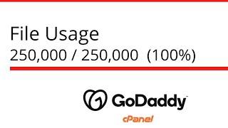 How to get rid of100%  File Usage Error Mesage cPanel Godaddy  Part 2