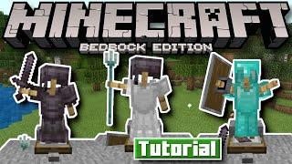 Minecraft Bedrock ️ AUTOMATIC ARMOR STAND SWAPPER ️ Tutorial ️  MCPEXboxPS4WindowsSwitch