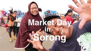 Busy market day in Sorong West Papua Indonesia