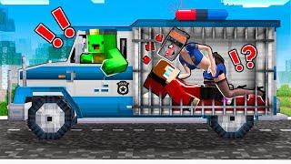 TV WOMAN POLICE CHEATS on MIKEY with JJ PRISONER in the POLICE car TRUNK in Minecraft - Maizen