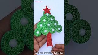 DIY Easy Tree Making With Glitter Foam Paper  Christmas Ornaments Idea #christmassnowflakes #diy