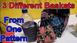 How to sew 3 different boxesbagspouches from the same pattern. Easy DIY beginner sewing projects