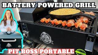 PIT BOSS GRILL REVIEW  Battery Powered Portable Grill  First Look and Burn Off