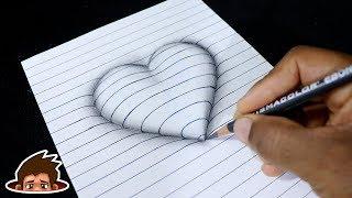 How to Draw 3D Embossed Heart  Easy Pencil Drawing Sketch