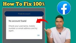 How to Fix No account found  Facebook No account found  No account found facebook problem