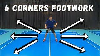 6 CORNERS FOOTWORK For Badminton Basic