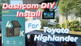 DIY Heaboli 4K dashcam installation for Toyota Highlander 2021