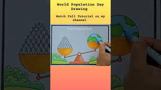 World Population Day Drawing  Population Day Poster Drawing #shorts #worldpopulationday #drawing