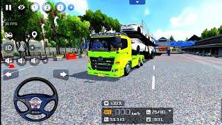 DRIVING THE   CAR LOADED TRAILER BY HINO MUATAN    BUS SIMULATOR INDONESIA GAME