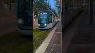 Barcelona Trambesòs T4 Tram Light Rail heading West on Avenida Diagonal #Spain