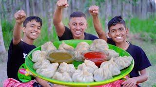 Veg Steam Momos Recipe  ASMR Cooking In Village  Funny Boys Cooking Vlog  Easy Way To Fold Momo.